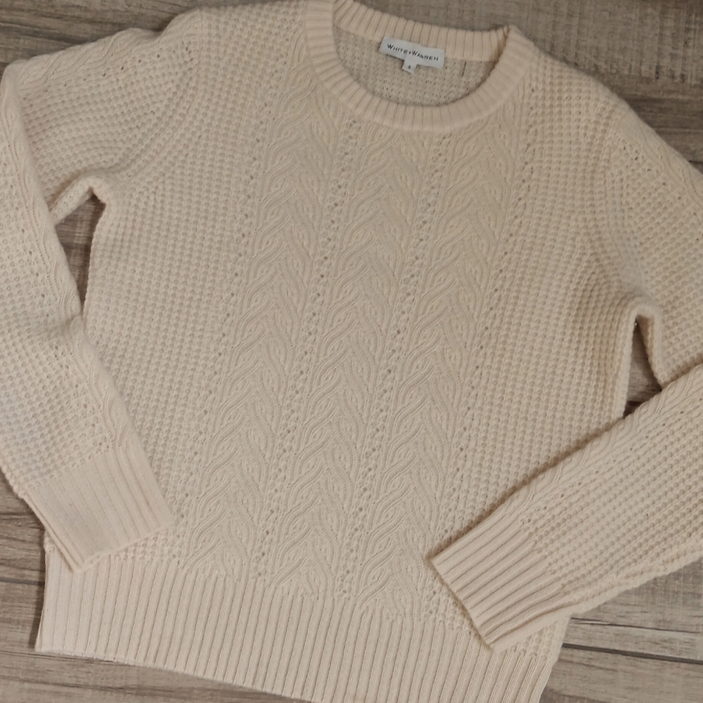 WHITE +WARREN CASHMERE SWEATER ..SMALL.Nwot